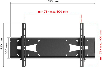 Кронштейн для телевизора Holder PTS-4006 черный 32"-60" макс.40кг настенный наклон - купить недорого с доставкой в интернет-магазине