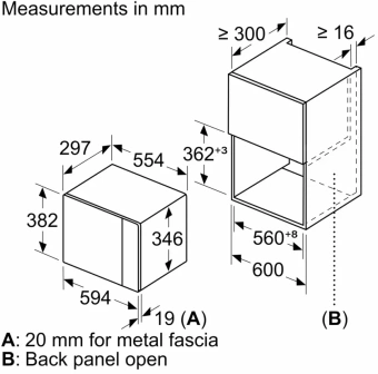 Микроволновая печь Bosch BFL524MB2 20л. 800Вт черный (встраиваемая) - купить недорого с доставкой в интернет-магазине