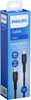 Кабель Philips DLC8701 USB Type-C (m)-USB Type-C (m) 1.2м черный коробка (упак.:1шт) - купить недорого с доставкой в интернет-магазине