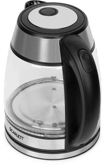 Чайник электрический Scarlett SC-EK27G54 1.7л. 1800Вт серебристый/черный корпус: стекло/металл/пластик - купить недорого с доставкой в интернет-магазине