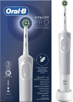 Зубная щетка электрическая Oral-B Vitality Pro D103.413.3 белый - купить недорого с доставкой в интернет-магазине