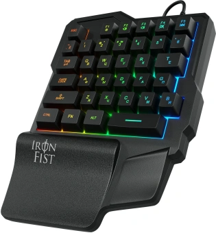 Игровой блок Оклик 701G IRON FIST черный USB for gamer LED (подставка для запястий) (1196590) кабель 1.8м - купить недорого с доставкой в интернет-магазине