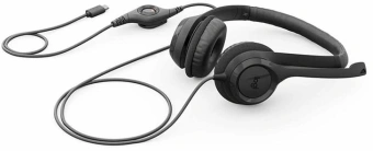 Наушники с микрофоном Logitech H390 черный 1.9м накладные USB оголовье (981-001578) - купить недорого с доставкой в интернет-магазине