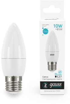 Лампа светодиодная Gauss Elementary 30220 10Вт цок.:E27 свеча 220B св.свеч.бел.нейт. (упак.:10шт) - купить недорого с доставкой в интернет-магазине