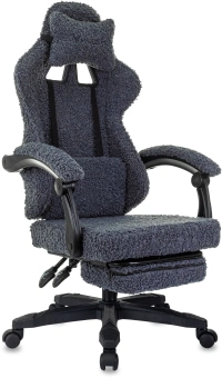 Кресло игровое Knight Lord/F темно-синий экомех крестов. пластик подст.для ног - купить недорого с доставкой в интернет-магазине