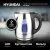 Чайник электрический Hyundai HYK-S2402 1.7л. 2200Вт серебристый матовый/черный корпус: металл - купить недорого с доставкой в интернет-магазине
