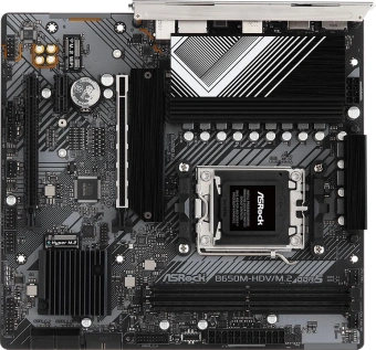 Материнская плата Asrock B650M-HDV/M.2 Socket AM5 AMD B650 2xDDR5 mATX AC`97 8ch(7.1) 2.5Gg RAID+HDMI+DP - купить недорого с доставкой в интернет-магазине