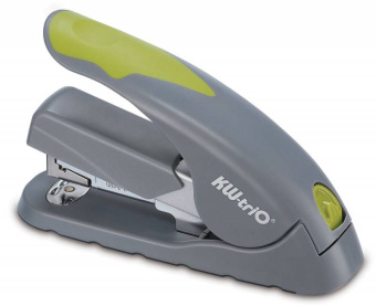 Степлер настольный Kw-Trio 5618GR/GREEN Soft-Touch 24/6 24/8 26/6 26/8 (40листов) снижение усилия серый/зеленый 100скоб - купить недорого с доставкой в интернет-магазине