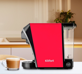 Кофемашина Kitfort КТ-7227 1400Вт красный/черный - купить недорого с доставкой в интернет-магазине