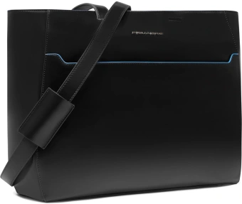 Деловая сумка женская Piquadro Blue Square BD6680B2/N с отделением для ноутбука 15.6" черная натур.кожа - купить недорого с доставкой в интернет-магазине