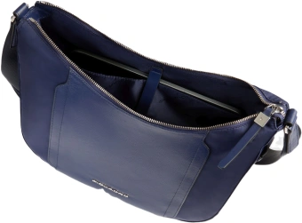 Сумка седло женская Piquadro Lyra BD6658W92T/BLU 10.9" темно-синяя нейлон/натур.кожа - купить недорого с доставкой в интернет-магазине