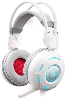 Наушники с микрофоном A4Tech Bloody G300 белый/серый 1.8м мониторные оголовье (G300 WHITE+GREY) - купить недорого с доставкой в интернет-магазине