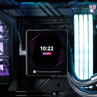 Система водяного охлаждения Thermalright Grand Vision 360 ARGB Soc-AM5/AM4/1151/1200/2066/2011/1700 черный 4-pin 29.4dB Al LCD Ret (G-VISION-360-BL-ARGB) - купить недорого с доставкой в интернет-магазине