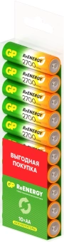 Аккумулятор GP 270AAHCRGY-CRB10 AA NiMH 2700mAh (10шт) спайка - купить недорого с доставкой в интернет-магазине