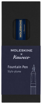 Ручка перьев. Moleskine Kaweco (KAWFOUNTPENMBLUE) синий M сталь нержавеющая/позолота син. черн. подар.кор. - купить недорого с доставкой в интернет-магазине