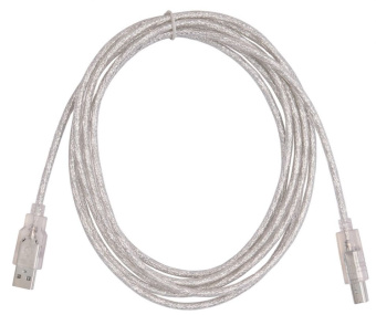 Кабель Buro USB2.0-AM/BM-3-TRANS USB A(m) USB B(m) 3м прозрачный - купить недорого с доставкой в интернет-магазине