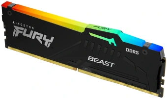 Память DDR5 16GB 6400MHz Kingston KF564C32BBEA-16 Fury Beast RGB RTL Gaming PC5-51200 CL32 DIMM 288-pin 1.4В single rank с радиатором Ret - купить недорого с доставкой в интернет-магазине