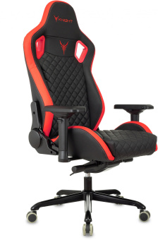 Кресло игровое Knight Titan черный/красный ромбик экокожа с подголов. крестов. металл - купить недорого с доставкой в интернет-магазине