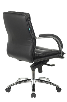 Кресло руководителя Бюрократ T-9927SL-LOW черный кожа низк.спин. крестов. металл хром - купить недорого с доставкой в интернет-магазине