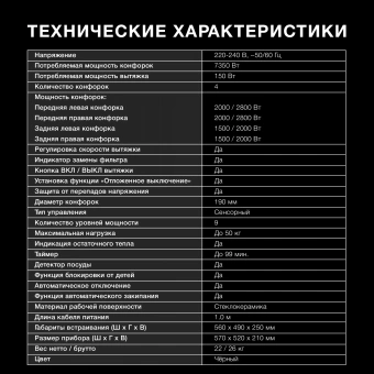 Индукционная варочная поверхность Hyundai HHIH 6858 BG черный - купить недорого с доставкой в интернет-магазине