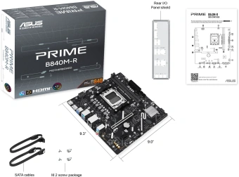Материнская плата Asus PRIME B840M-R Socket AM5 AMD B840 2xDDR5 mATX AC`97 8ch(7.1) GbLAN RAID+HDMI+DP - купить недорого с доставкой в интернет-магазине