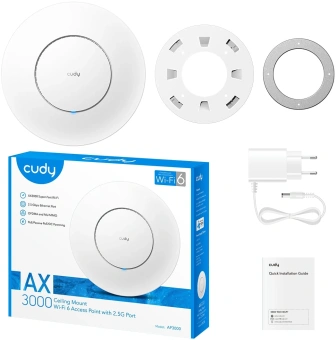 Точка доступа Cudy AP3000_P AX3000 100/1000/2500BASE-T белый - купить недорого с доставкой в интернет-магазине