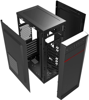 Корпус Digma DCC-MD302 черный без БП ATX 1x80mm 3x120mm 2xUSB2.0 2xUSB3.0 audio - купить недорого с доставкой в интернет-магазине