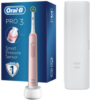 Зубная щетка электрическая Oral-B Pro 3/D505.513.3X розовый - купить недорого с доставкой в интернет-магазине