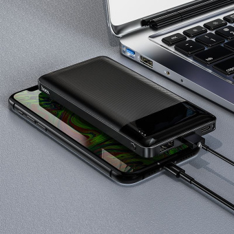 Мобильный аккумулятор Hoco J72 Easy travel 10000mAh 2A 2xUSB-A черный - купить недорого с доставкой в интернет-магазине