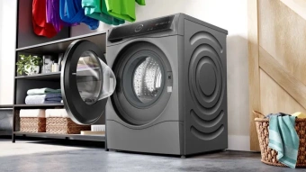 Стиральная машина Bosch Serie 8 WNC254ARSN пан.швед. загр.фронтальная макс.:10.5кг (с сушкой) серый - купить недорого с доставкой в интернет-магазине