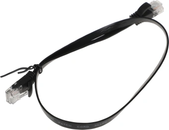 Патч-корд Buro Flat 10Гбит/с UTP 4 пары cat.6 Cu molded 0.5м черный RJ-45 (m)-RJ-45 (m) (BU-C6-FLAT-0.5M-B) - купить недорого с доставкой в интернет-магазине