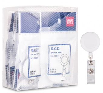 Держатель для бейджа Deli 8309White 80см горизонтально-вертикальный пластик белый (упак.:12шт) - купить недорого с доставкой в интернет-магазине