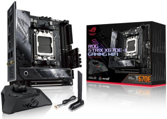 Материнская плата Asus ROG STRIX X670E-I GAMING WIFI SocketAM5 AMD X670 2xDDR5 mini-ITX AC`97 8ch(7.1) 2.5Gg RAID+HDMI - купить недорого с доставкой в интернет-магазине