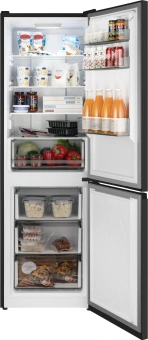 Холодильник Weissgauff WRK 185 Total NoFrost Inverter Black Inox 2-хкамерн. черная сталь инвертер - купить недорого с доставкой в интернет-магазине