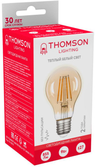 Лампа филам. Thomson Filament TH-B2111 9Вт цок.:E27 груша 220B св.свеч.бел.теп. A60 (упак.:1шт) - купить недорого с доставкой в интернет-магазине