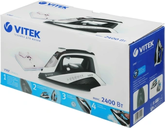 Утюг Vitek VT-8313 2400Вт белый/черный - купить недорого с доставкой в интернет-магазине