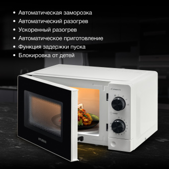 Микроволновая Печь Hyundai HYM-M2049 20л. 700Вт белый/черный - купить недорого с доставкой в интернет-магазине