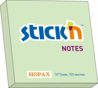 Блок самоклеящийся бумажный Stick`n 21150 76x76мм 100лист. 70г/м2 пастель зеленый - купить недорого с доставкой в интернет-магазине