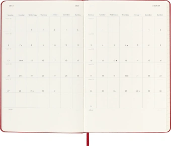 Еженедельник Moleskine ACADEMIC WKNT Large 130х210мм датир.18мес 208стр. красный - купить недорого с доставкой в интернет-магазине