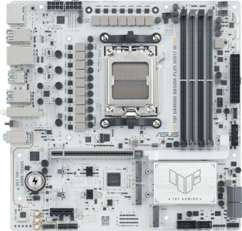 Материнская плата Asus TUF GAMING B850M-PLUS WIFI7 W SocketAM5 AMD B850 4xDDR5 mATX AC`97 8ch(7.1) 2.5Gg RAID+HDMI+DP - купить недорого с доставкой в интернет-магазине