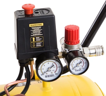 Компрессор поршневой Denzel DKV2200/50,Х-PRO масляный 400л/мин 50л 2200Вт желтый/черный - купить недорого с доставкой в интернет-магазине