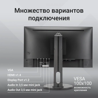 Монитор Digma 23.8" Progress 24P505F черный IPS LED 16:9 HDMI M/M матовая HAS Piv 250cd 178гр/178гр 1920x1080 100Hz G-Sync FreeSync VGA DP FHD 4.8кг - купить недорого с доставкой в интернет-магазине