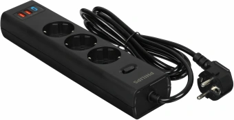 Сетевой фильтр Philips CHP4336BA/51 2м (3 розетки) черный (коробка) - купить недорого с доставкой в интернет-магазине