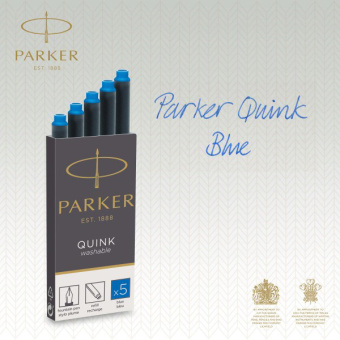 Картридж Parker Quink Z11 (CW1950383) синие чернила смывающиеся для ручек перьевых (5шт) - купить недорого с доставкой в интернет-магазине