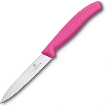 Нож кухонный Victorinox Swiss Classic (6.7706.L115) стальной для овощей лезв.100мм прямая заточка розовый - купить недорого с доставкой в интернет-магазине