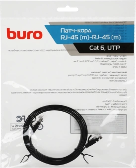 Патч-корд Buro Flat 10Гбит/с UTP 4 пары cat.6 Cu molded 1.5м черный RJ-45 (m)-RJ-45 (m) (BU-С6-FLAT-1.5M-B) - купить недорого с доставкой в интернет-магазине