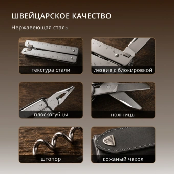 Мультитул Victorinox SwissTool X Plus (3.0338.L) 115мм 37функц. мини-отвертка/штопор/набор бит/чехол кожаный серебристый карт.коробка - купить недорого с доставкой в интернет-магазине