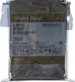 Жесткий диск WD SATA-III 18TB WD181KRYZ Server Gold 512E (7200rpm) 512Mb 3.5" - купить недорого с доставкой в интернет-магазине
