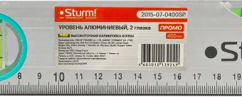 Уровень Sturm! 2015-07-0400SP пузырьковый 2глаз. серый/бирюзовый - купить недорого с доставкой в интернет-магазине