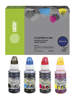 Чернила Cactus CS-EPT00S14-44A 103 многоцветный набор 4x70мл для Epson L1110 Ecotank/L3100/L3101/L3110/L3150/L3151 - купить недорого с доставкой в интернет-магазине